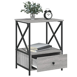 Avis vidaXL Table de chevet sonoma gris 50x41x65 cm bois d'ingénierie