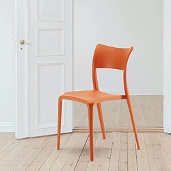 Ahd Amazing Home Design Chaise en Polypropylène pour Salle à Manger Bar Restaurant et Jardin Parisienne, Couleur: Orange