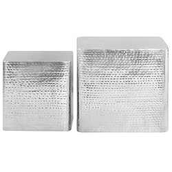 vidaXL Tables basses 2 pcs Argenté Aluminium