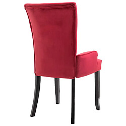 Acheter vidaXL Chaise de salle à manger avec accoudoirs Rouge Velours