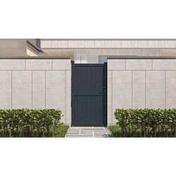 Habitat Et Jardin Portillon aluminium Maurice - 101.2 x 180.9 cm - Gris