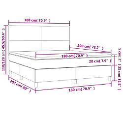 vidaXL Sommier à lattes de lit avec matelas Noir 180x200 cm Velours pas cher