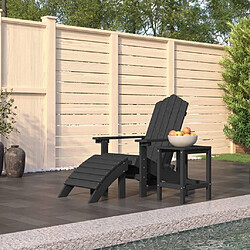 Maison Chic Chaise de jardin - Fauteuil d'extérieur Adirondack repose-pied table PEHD Anthracite -MN60411