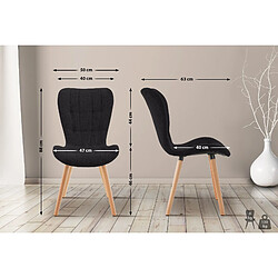 Non Lot de 2 chaises Elda en tissu