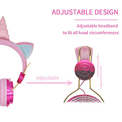 Acheter GUPBOO Casque filaire avec micro licorne pour filles enfants casque de musique stéréo PC casque de téléphone cadeau pour