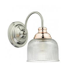 Luminaire Center Applique murale Wharfdale chrome satiné et cuivre poli 1 ampoule Coloris : chrome satiné Coloris 2 : cuivre poli Profondeur en Cm : 24 Hauteur en Cm : 23 Largeur en Cm : 14.5 Poids en Kilo : 0.995 Type d'interrupteur : Int