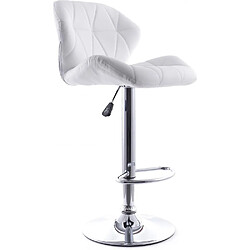 ICONIK INTERIOR Tabouret de bar design pivotant avec dossier - Dossier Blanc