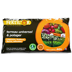 Fertilor Terreau universel et potager pleine terre ou bac 40 litres.