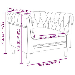 vidaXL Fauteuil Chesterfield gris clair tissu pas cher