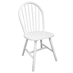 Acheter Maison Chic Lot de 2 Chaises à manger,Chaise pour cuisine,Solide Structure blanc bois d'hévéa solide -MN15427