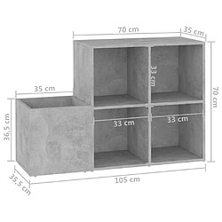 vidaXL Armoire à chaussures d’entrée gris béton bois ingénierie pas cher