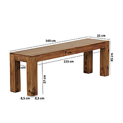 Acheter Mes Banc 140x35x45 cm en bois de sheesham massif - MADURAI