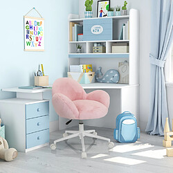 Avis Chaise de bureau enfant / Chaise enfant KID TEDDY en peluche synthétique rose hjh OFFICE