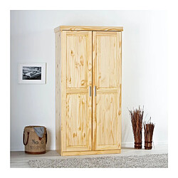 But Armoire 2 portes HAKON en Bois Massif naturel