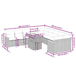 Avis vidaXL Salon de jardin 11 pcs avec coussins noir résine tressée