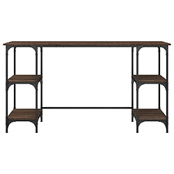 Maison Chic Bureau,Table de travail,bureau de travail pour chambre chêne marron 140x50x75 cm métal et bois d'ingénierie -GKD35873 pas cher