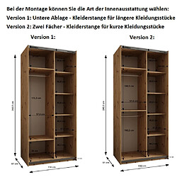 Abiks Meble Armoire à portes battantes Lux 4 245,5/110/64 2 portes pas cher