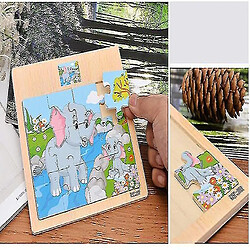 Avis Universal Puzzles en bois pour enfants baby-wood cartoon véhicule animaux d'apprentissage des jouets éducatifs