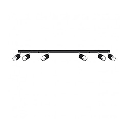 Luminaire Center Barre de spots Nero Ceiling Acier Noir,chrome 6 ampoules 18cm