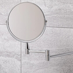 Universal Miroir cosmétique en cuivre, miroir télescopique pliant double face, miroir toilette, agrandissement 3x.