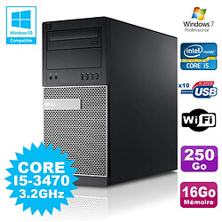 PC Tour Dell Optiplex 790 Intel I5-3470 3.2Ghz 16Go 250Go DVD WIFI Win 7 · Occasion 