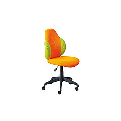 Alter Fauteuil de bureau réglable en hauteur, avec assise en tissu doux orange et jaune, 58x56x92 / 102 cm