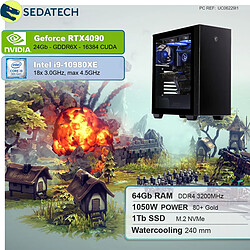 Sedatech PC Gamer • Intel i9-10980XE • RTX4090 • 64Go RAM • 1To SSD M.2 • sans OS