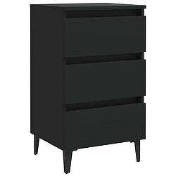 Avis vidaXL Tables de chevet avec pieds en métal 2 pcs noir 40x35x69 cm