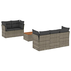 Maison Chic Ensemble Tables et chaises d'extérieur 6pcs avec coussins,Salon de jardin gris résine tressée -GKD178578