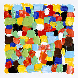 Tableau Peinture Abstraite Kuatéh 100x100 cm Carrés de Couleur I Huile sur Toile