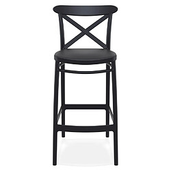 Alterego Tabouret de bar 'BERLIOZ' style rétro en matière plastique noire