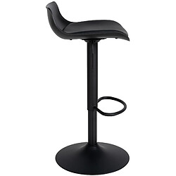 Acheter Decoshop26 Tabouret de bar x2 avec repose-pieds hauteur réglable desing moderne en PVC noir et métal noir 10_0004017