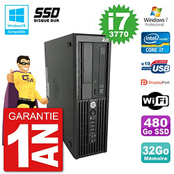 PC HP WorkStation Z220 SFF Core i7-3770 RAM 32Go SSD 480Go Graveur DVD Wifi W7 - Occasion