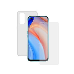 Uknow Film Protecteur en Verre Trempé pour Téléphone Portable + Étui pour Téléphone Portable Oppo Reno 4 Contact Transparent 