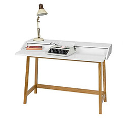 Acheter Paris Prix Bureau Design avec Plateau Coulissant St James 116cm Chêne & Blanc