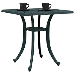 Avis vidaXL Table de jardin vert 53x53x53 cm aluminium coulé