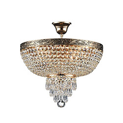 Acheter MAYTONI Plafonnier semi-encastré doré antique et cristal, 5 lumières, E27