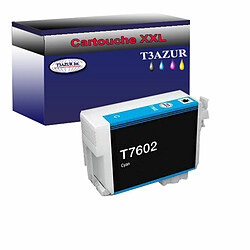 T3Azur Epson T7602 -Compatible Cartouche Compatible pour Epson T7602 (C13T76024010) Cyan- T3AZUR