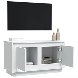 Maison Chic Meuble TV scandinave - Banc TV pour salon blanc 80x35x45 cm bois d'ingénierie -MN54968 pas cher