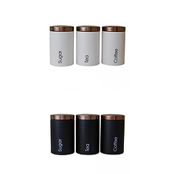 Boîtes de Rangement élégantes de Café de Sucre de Thé de 6PCS avec Le Couvercle