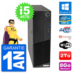 PC Lenovo ThinkCentre M83 SFF Intel i5-4570 RAM 8Go Disque 2To Windows 10 Wifi - Occasion