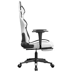 Acheter Maison Chic Chaise de jeu, Chaise gaming avec repose-pied, Fauteuil gamer,Chaise de Bureau Blanc et noir Similicuir -GKD12704