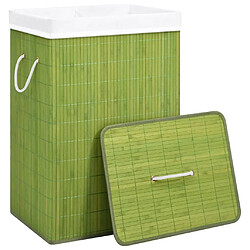 Avis vidaXL Panier à linge avec 2 sections bambou vert 72 L