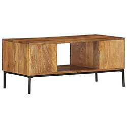 Avis vidaXL Table basse 90x45x40 cm Bois de manguier massif