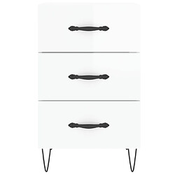 Maison Chic Table de chevet,Table de Nuit,Meuble de Rangement blanc brillant 40x40x66 cm bois d'ingénierie pas cher