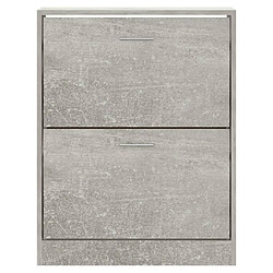 Avis vidaXL Armoire à chaussures Gris béton 63x24x81 cm Bois d'ingénierie