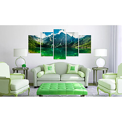 Decoshop26 Tableau toile de décoration murale impression premium en 5 parties sur châssis en bois motif Calme des montagnes 100x50cm 11_0017543