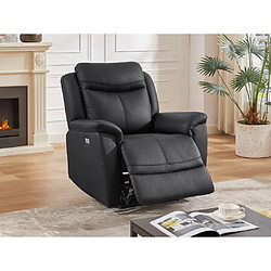 Acheter Vente-Unique Fauteuil relax électrique en cuir de vachette noir NOMAJO