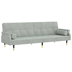 Maison Chic Canapé-lit convertible, Clic-Clac avec coussins gris clair velours -GKD97820