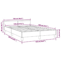 vidaXL Cadre de lit avec tête de lit Blanc 120x200 cm Similicuir pas cher